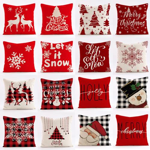 Linen Soft Pillow Case durable & christmas design printed PC