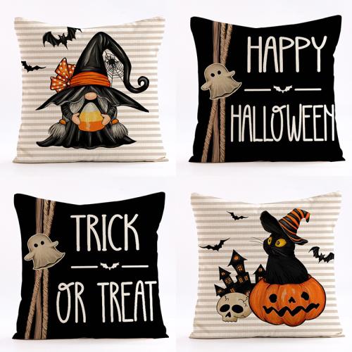 Linen Soft Pillow Case Halloween Design & durable printed PC