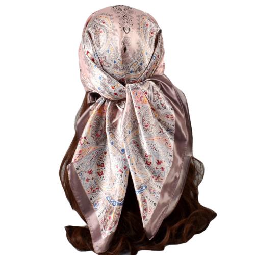 Fashion simple pattern satin 90 square scarf chain square scarf