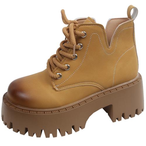 Fashion Elegant British Style Thick Bottom Thick Heel Martin Boots All-match Retro Short Boots