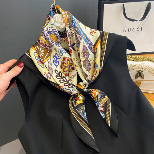 Vintage printed fashion 70 silk square scarf women's silk scarf dual-use decorative scarf