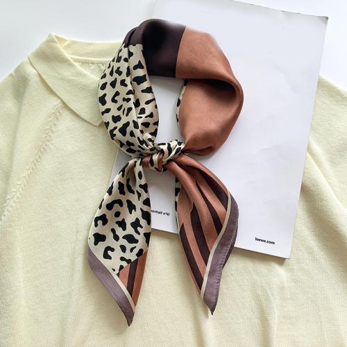 New Leopard Print Small Square Scarf Women's Silk Scarf Mulberry Silk Decorative Scarf