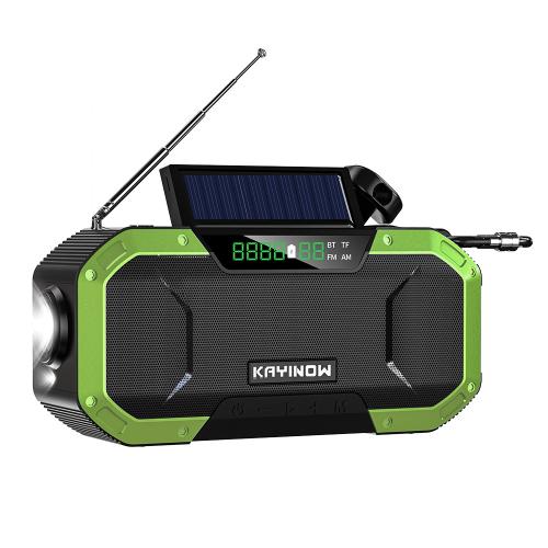 Multi-functional emergency disaster prevention radio outdoor camping hand-cranked solar charging card bluetooth radio