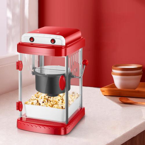 Engineering Plastics & Stainless Steel easy cleaning Popcorn Machine different power plug style for choose & non-stick Solid red PC