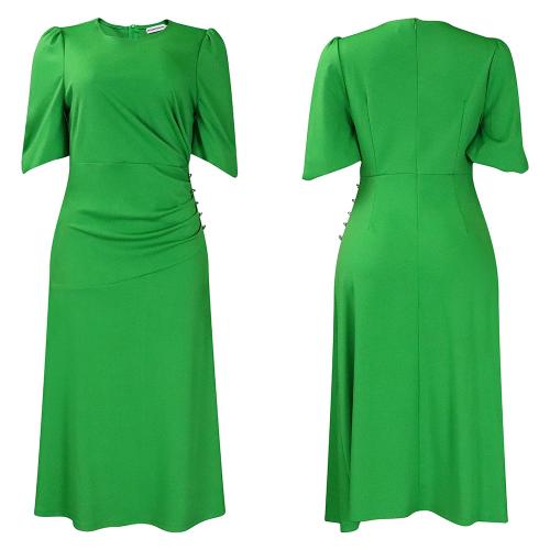 Summer New Elegant Solid Color Large Size Dress