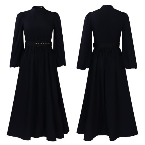 Women's New Half-stand Collar Seven-point Sleeve Waist Slimming Dress