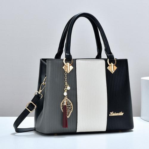 Color block women's bag fashion trend handbag pu single shoulder messenger bag large capacity bag