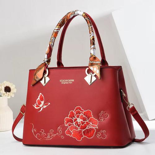 Women's Bag Embroidered Handbag Silk Scarf New Large Capacity Crossbody Bag