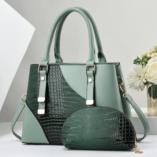 Leather Stone Pattern Two-Piece Bag Women's Shoulder Bag Large Capacity Handbag