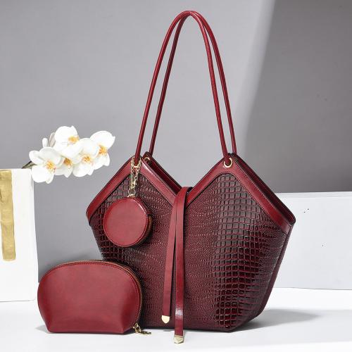 New Large Capacity Women's Handbag Leather Stone Pattern Tote Bag Large Capacity Trendy Bag