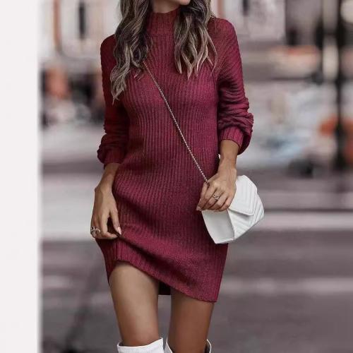 Autumn and winter New turtleneck sweater women's long sleeve sweater dress