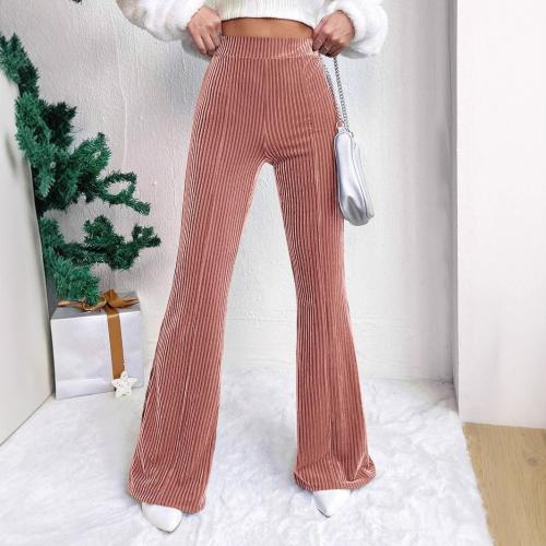 High-waisted pants solid color casual wide-leg long pants for women