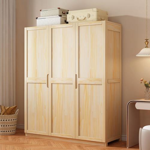 Solid Wood Simple Wardrobe Household Small Apartment Storage Cabinet for Bedroom