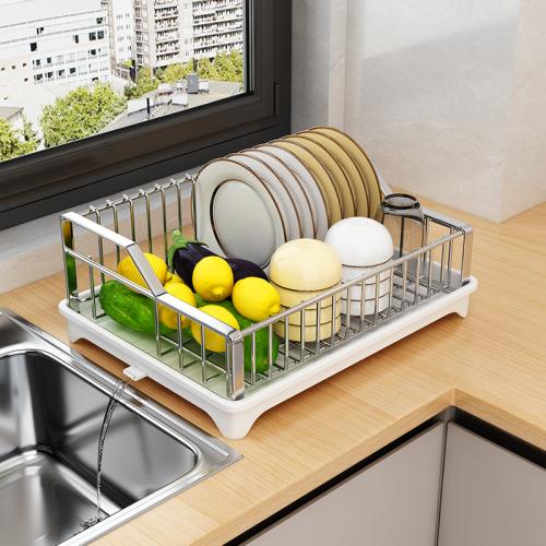 Dishes Drain Rack Table Top  Rack 304 Stainless Steel Kitchen Rack Drain Basket for Bowl and Chopsticks Dish Storage Rack