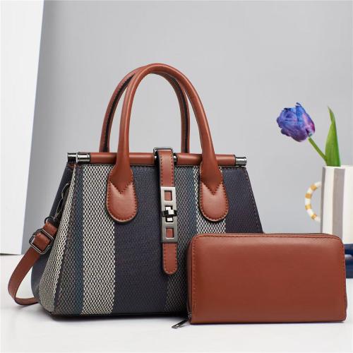 New Style Bag Imitation Woven Fashion Color Contrast Handbag Large Capacity Women's Bag