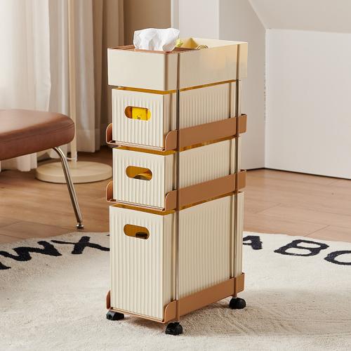 Floor Storage Rack Drawer-type with Wheels Book Storage Large Capacity Storage Box