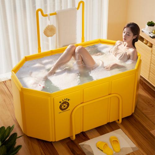 New Household Bath Bucket Foldable with Bracket Bathtub Winter Full Body Bath Tank