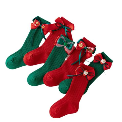 Spanish children's bow Christmas socks new baby socks stockings for girls