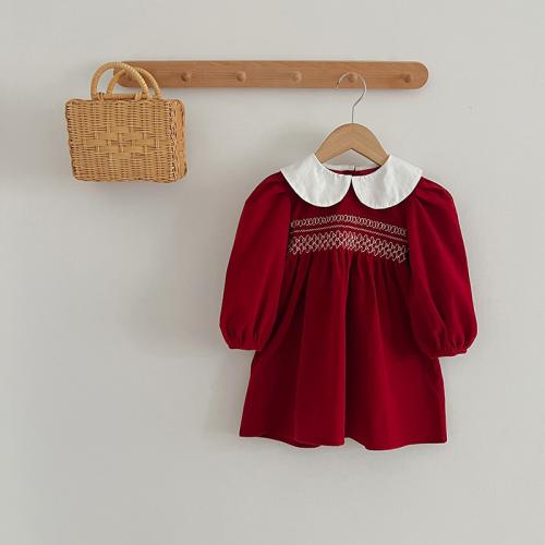 Girl's dress red baby clothes girl's sheath triangle romper