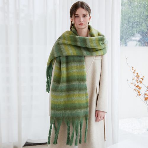 Horizontal Thick Braid Scarf Warm Thickened Brushed Scarf Soft Skin-friendly Scarf