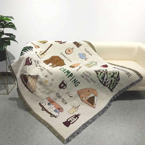 Camping Blanket Moisture-proof Picnic Mat Jacquard Tapestry Multifunctional Sofa Blanket