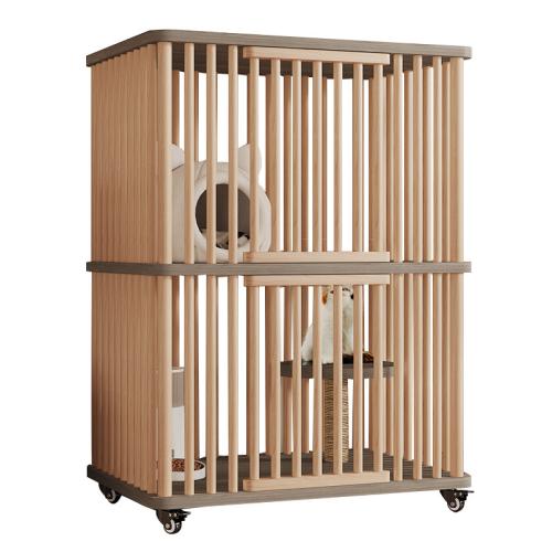 Cat cage large space solid wood double layer cat house cat pet supplies