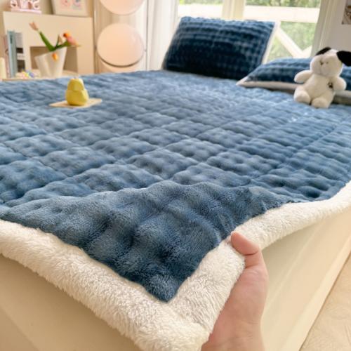 Winter Rabbit Velvet Thickened Warm Mattress Household Milk Velvet Mattress Bed Cover