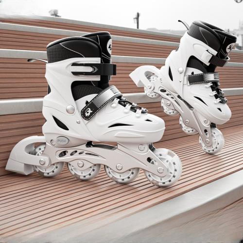 Polyurethane-PU & Aluminium Alloy adjustable Roller Skates  & breathable Solid Pair