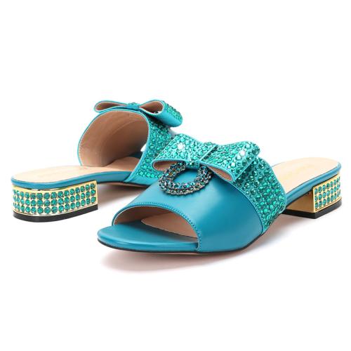 Gummi & PU Leder High Heels Fish Head Sandalen, Bowknot-Muster, mehr Farben zur Auswahl,  Paar