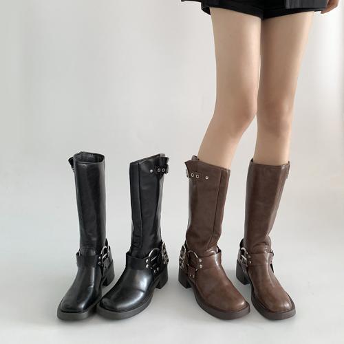 Fashion Retro Brown Thick Bottom Boots Women's New Summer Rider Boots Black Long Boots