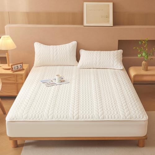 Washed Cotton Padded Bed Cover Mattress Protective Cover Non-Slip Mattress Cover