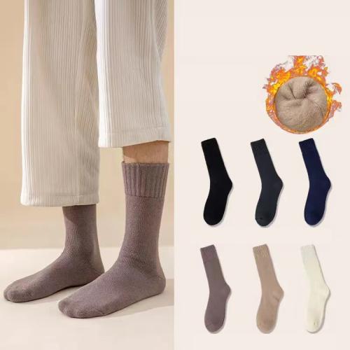 Cashmere Autumn and Winter Socks Mid-tube Socks fleece-lined Thickened Winter Warm Sleeping socks