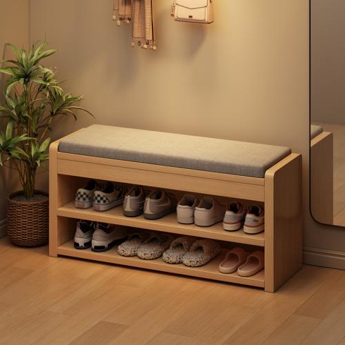 Solid Wood Shoe Rack Household Doorway Multi-layer New Simple Narrow Sitting Shoe Cabinet