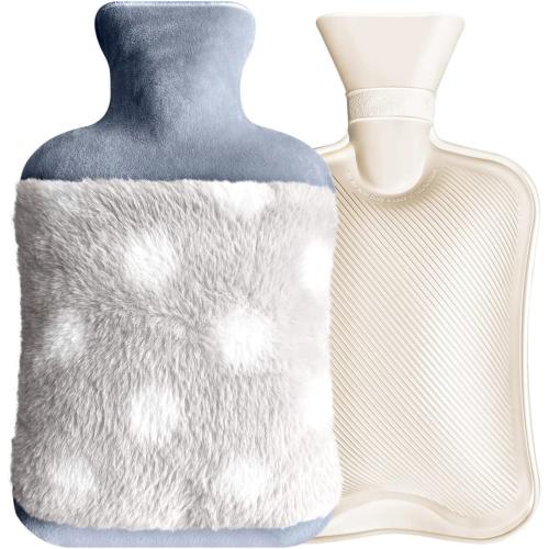 Hot Water Bag Hand Warmer Hot Water Bottle with Lid Plush Water Injection Bag