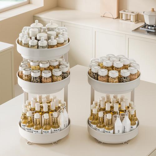 Rotating Seasoning Storage Rack Kitchen Sauce and Seasoning Storage Box Household Storage Rack