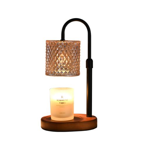 Wood art aromatherapy wax melting lamp night light bedside ornaments table lamp