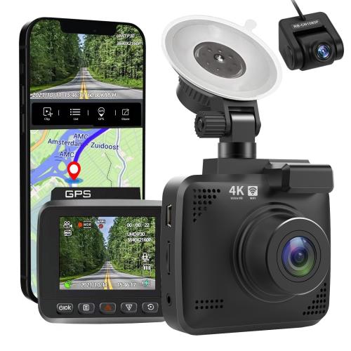 CarLog Single Recording 4K Double Recording Front 2K and Rear 1080P with wifi GPS Track V53