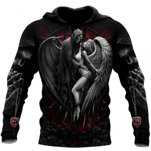 Autumn and Winter New 3D Digital Printing Men's Loose Neutral Casual Pullover Hoodie