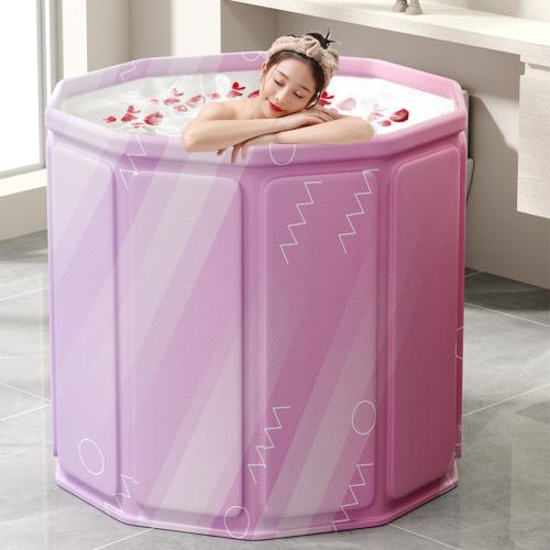 PVC heat preservation Foldable Bathtub durable pink PC