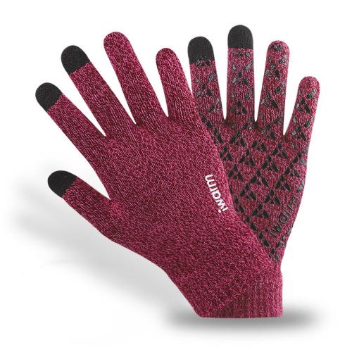 Acrylic Women Gloves can touch screen & fleece & thicken & thermal knitted Pair