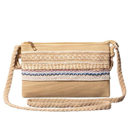 Women's Ethnic Style Woven Bag Seaside Holiday Square Bag Canvas Bag