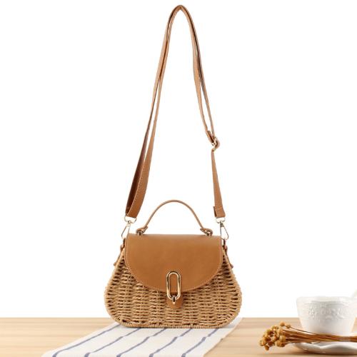 New retro paper rope woven bag seaside vacation leisure photo handbag messenger bag