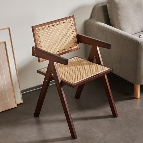 Dining Chair Rattan Chair Home Armrest Backrest Chair