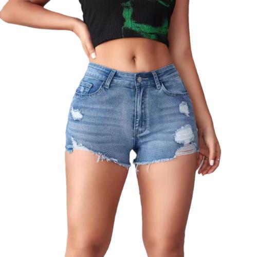 Summer New Slim-fit Hole Denim Shorts Personalized Street Hot Pants