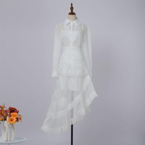 Polyester Ensemble de robe deux pièces Blanc Ensemble