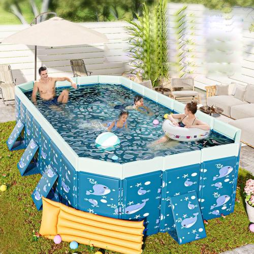 PVC Swimming Pool Frame Set Solid blue PC