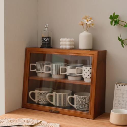 Nordic Style Desktop Storage Box Cup Storage Cabinet Tea Set Display Cabinet Kitchen Cup Storage Cabinet