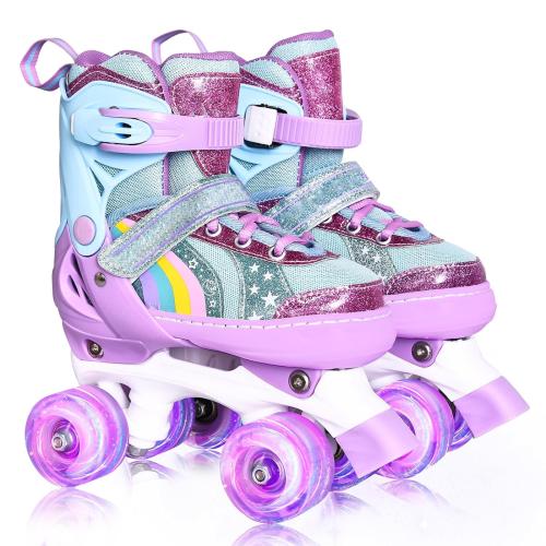 Roller Skates Children Beginners Colorful Four-wheel Flash Wheel Roller Skates