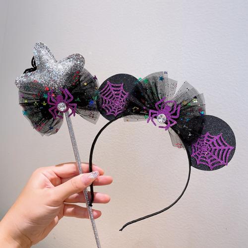 Halloween Headband Hair Accessories Pumpkin Party Bow Mesh Hairpin Skull Hair Band