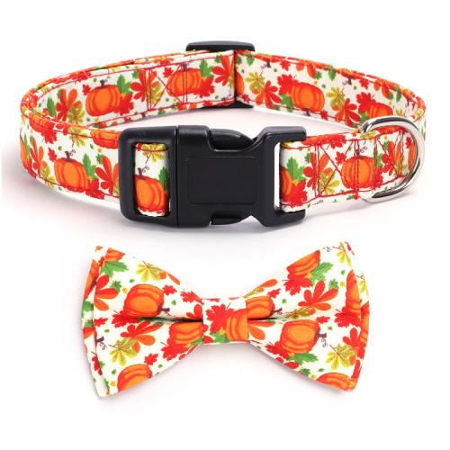 Pet Collar Plaid Printed Bow Ties Holiday Dog Collar